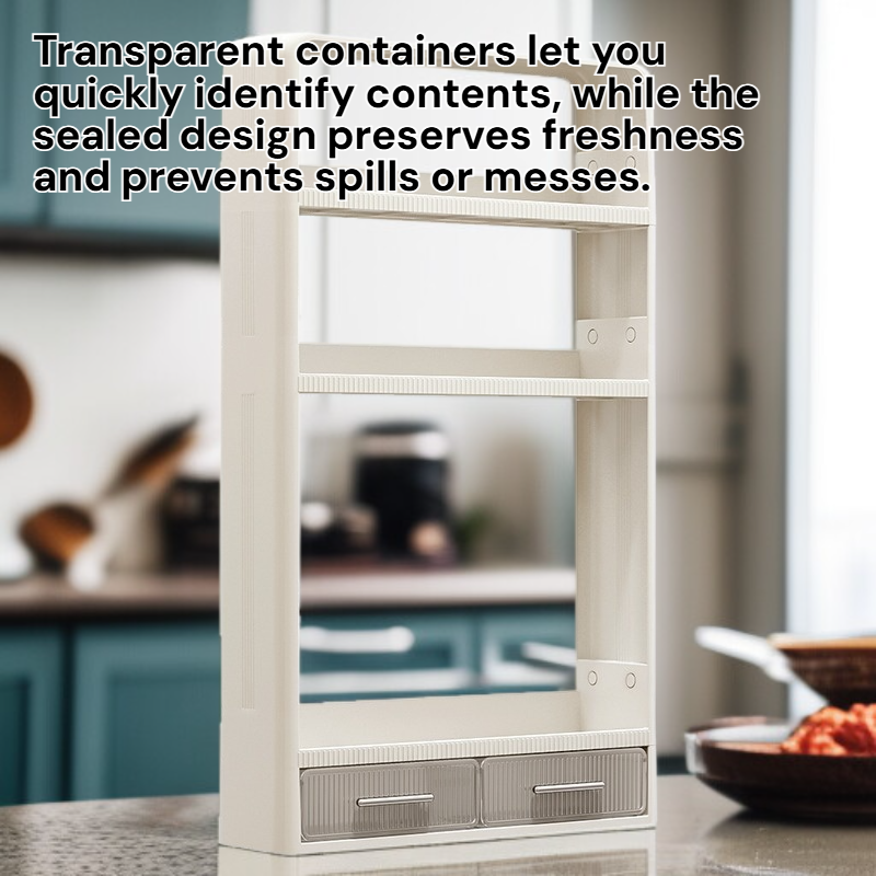 No-punch Wall-mounted Kitchen Seasoning Storage Box Multi-purpose Organizer