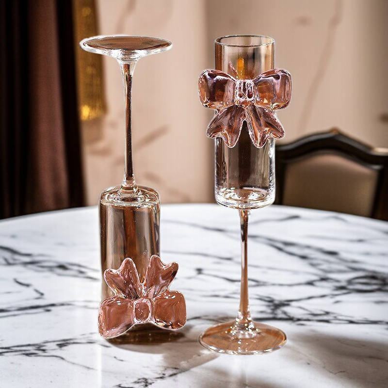 高級ガラス製ハイヒールシャンパンフルート