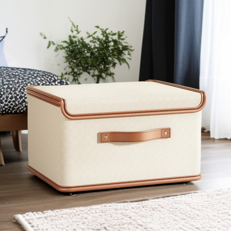 صندوق تخزين الملابس من قماش أكسفورد بسعة كبيرة وتصميم قطعة واحدة وقابل للغسل