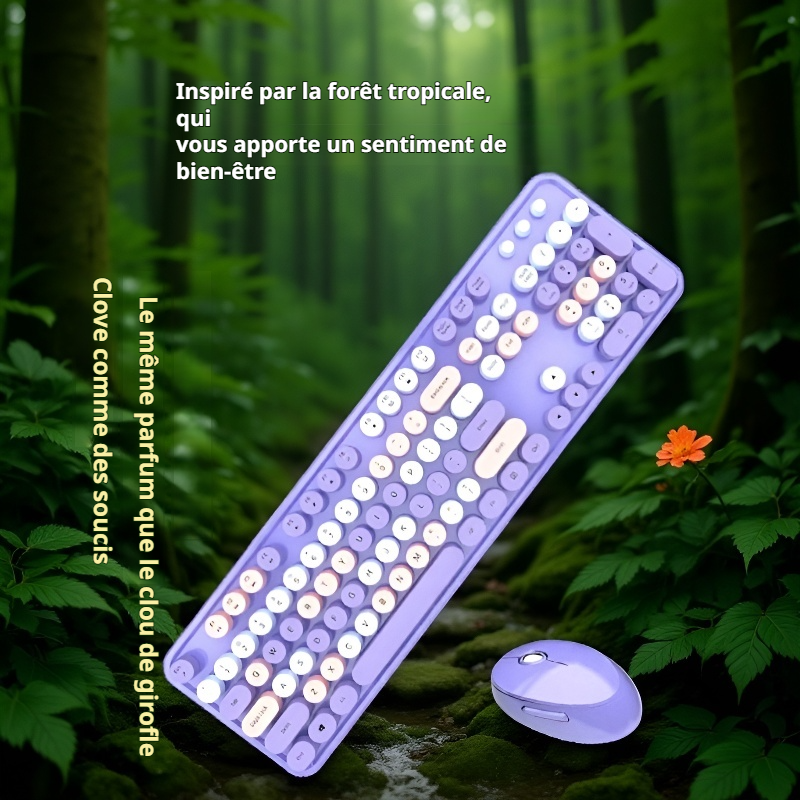 Ensemble clavier et souris sans fil avec design ergonomique
