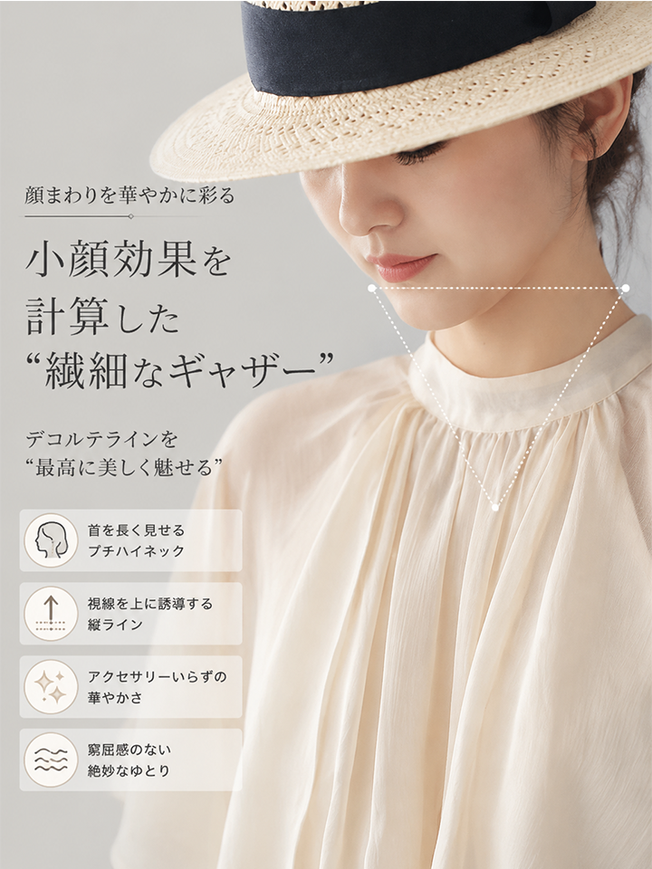 【夏末セール50%OFF】Monolly ケープスリーブブラウス | 接触冷感×二の腕カバー×高見え