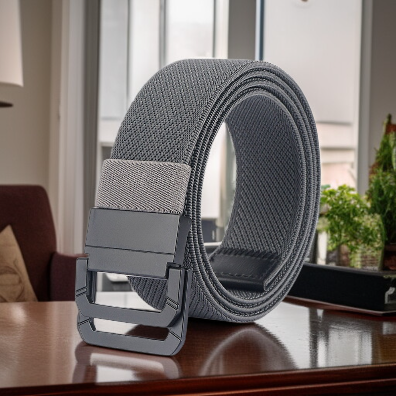 雙環扣彈性鬆緊帆布腰帶