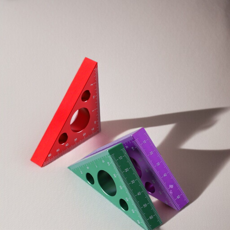 木工用具 直角三角形厚物定規 アルミニウム合金製厚型アングルゲージメトリックインペリアル高さ測定三角定規