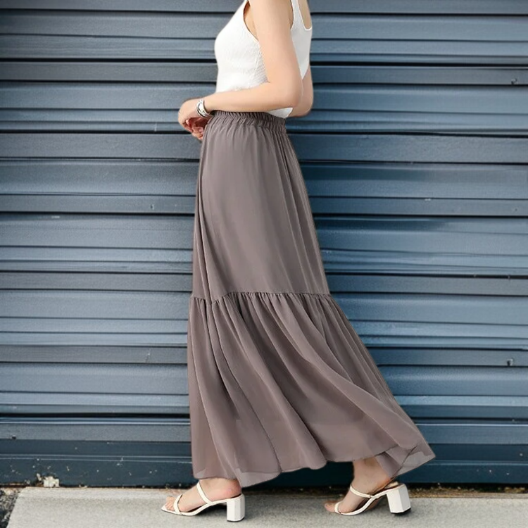 봄여름 하이웨스트 케이크 스커트 착용샷