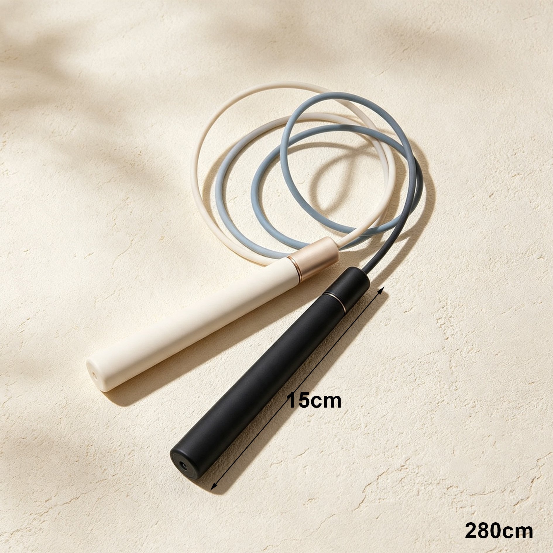 Set of three durable jump ropes for fitness and cardio