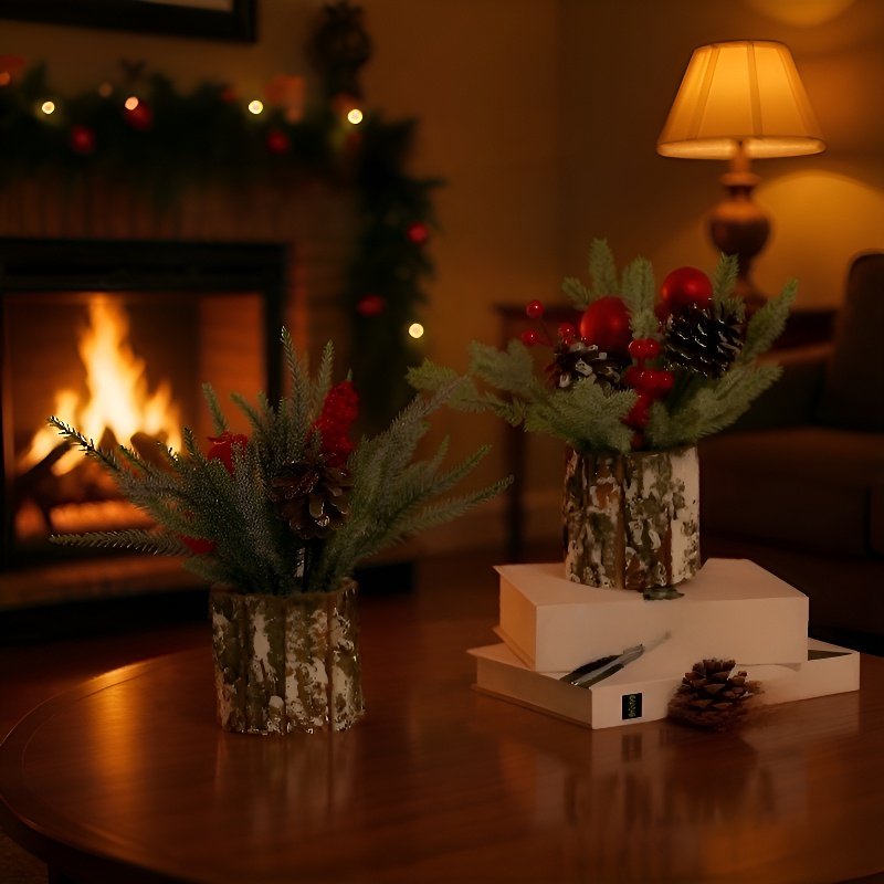 Utánzott PE kéreg fahordós fadísz otthoni dekorációhoz