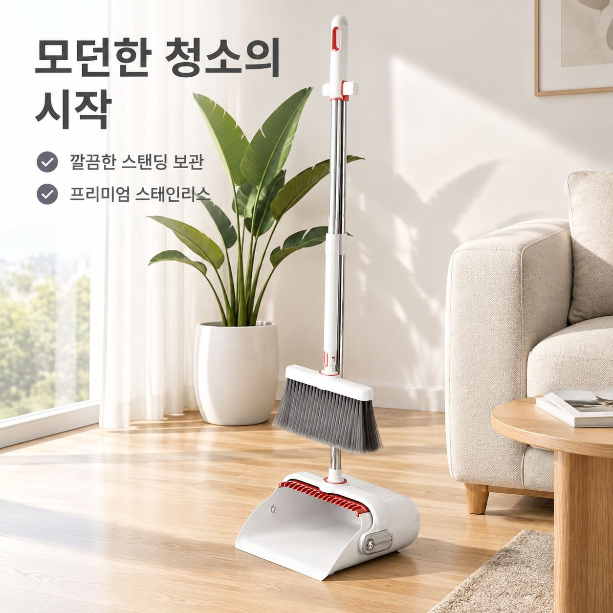 회전 빗자루와 스탠딩 쓰레받기