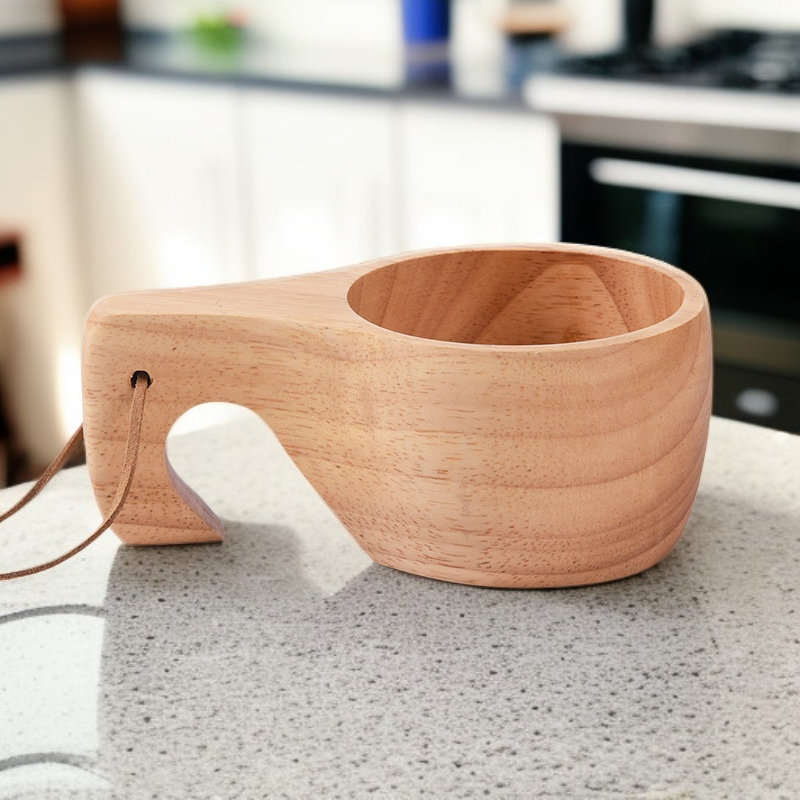 Portable Natural Wooden Water Cup for Coffee and Tea with Custom Logo