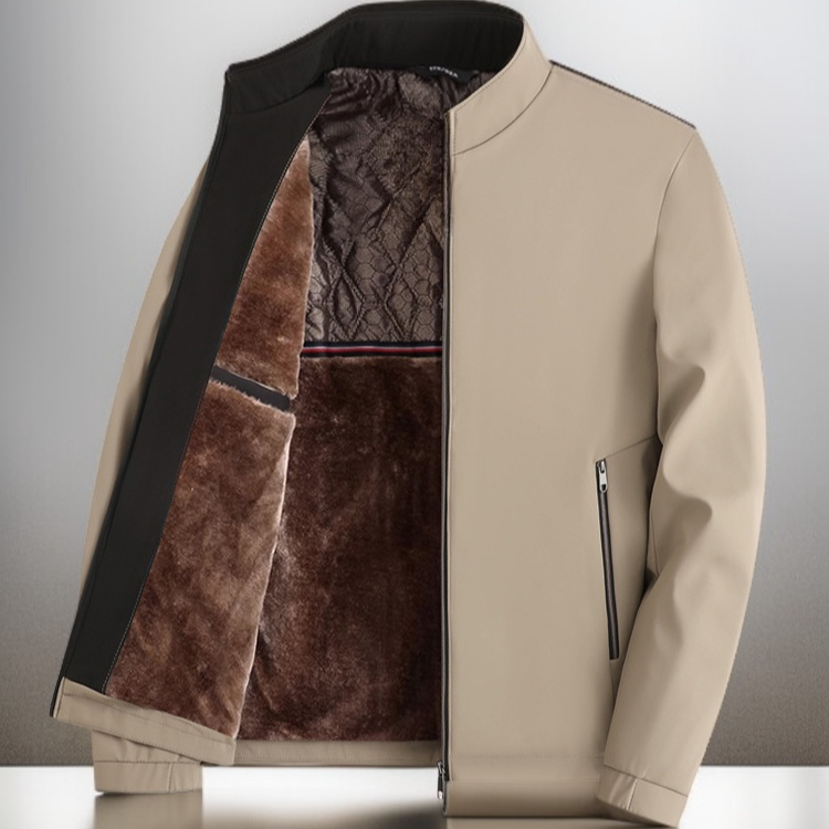 メンズ グラフェンミンクフリース スタンドカラージャケット