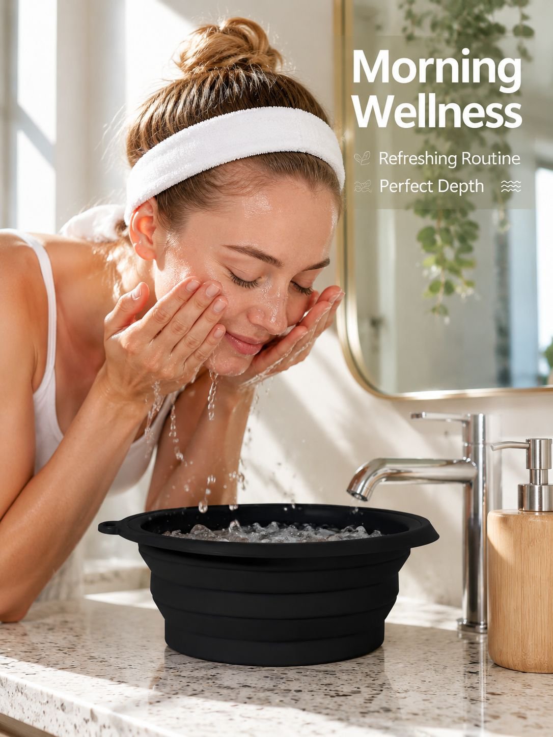 Silicone Collapsible Ice Bath Face Wash Basin
