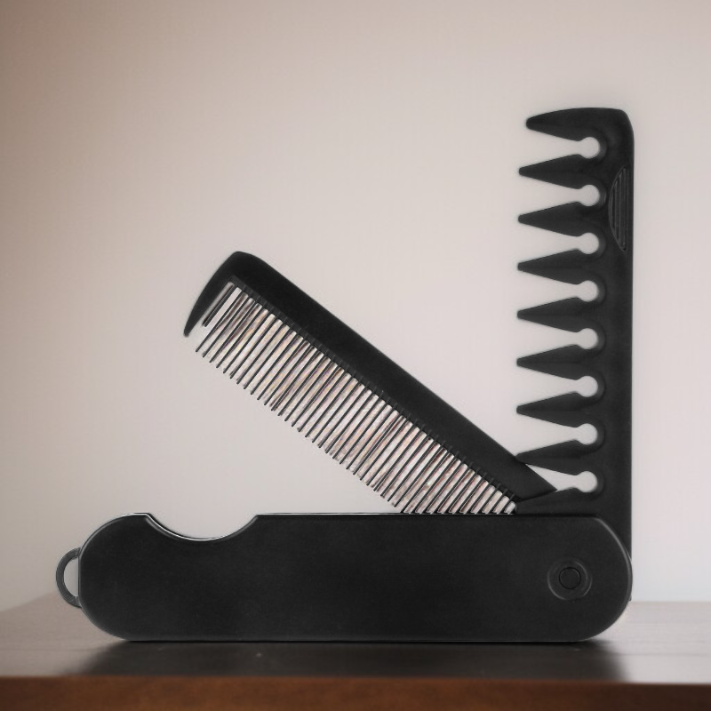 여성용 미용 접이식 빗 사용 예시