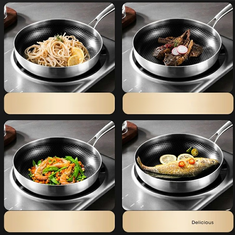 Stainless Steel Frying Pan for Eggs and Steaks