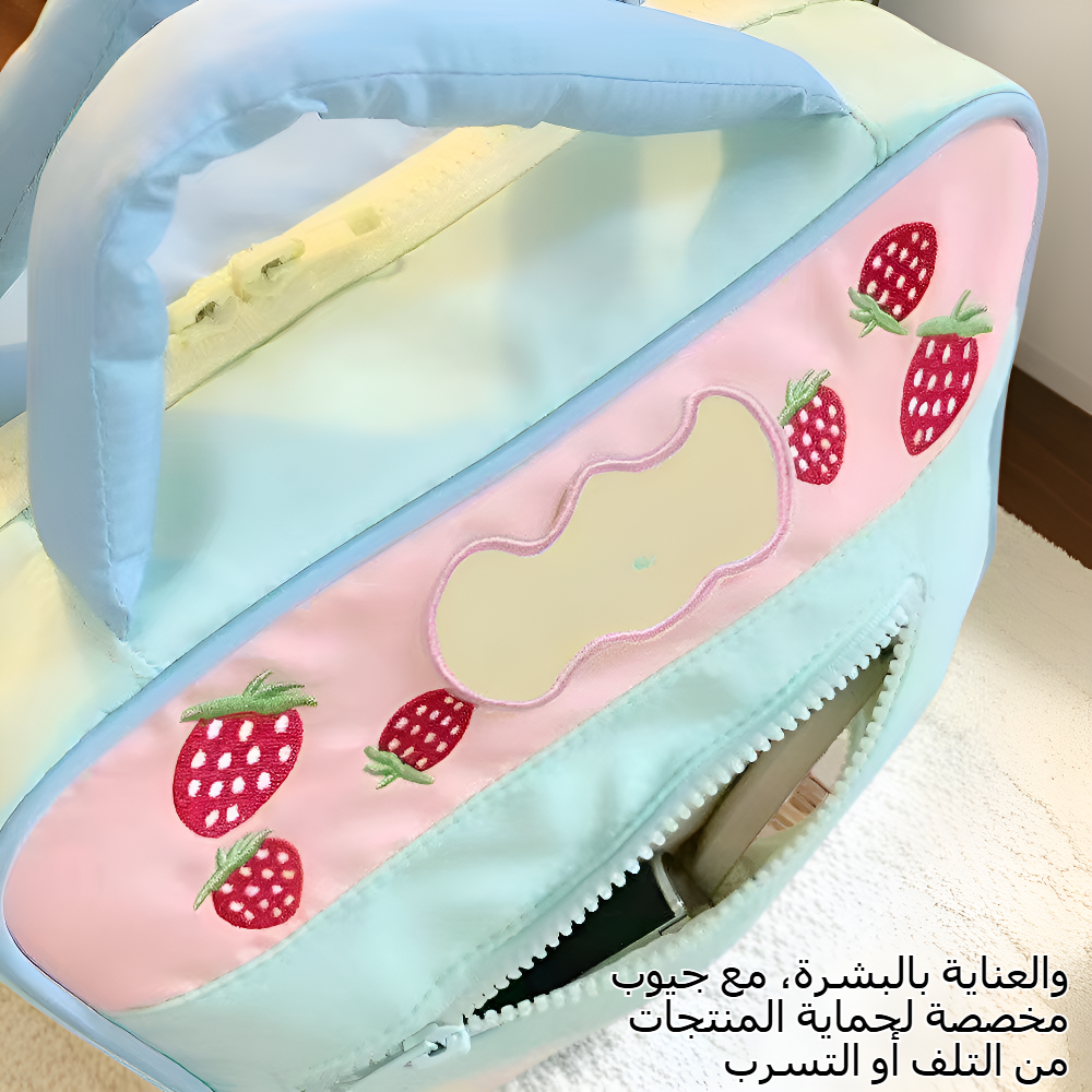 حقيبة مكياج متعددة الوظائف بسعة كبيرة وسهلة الحمل