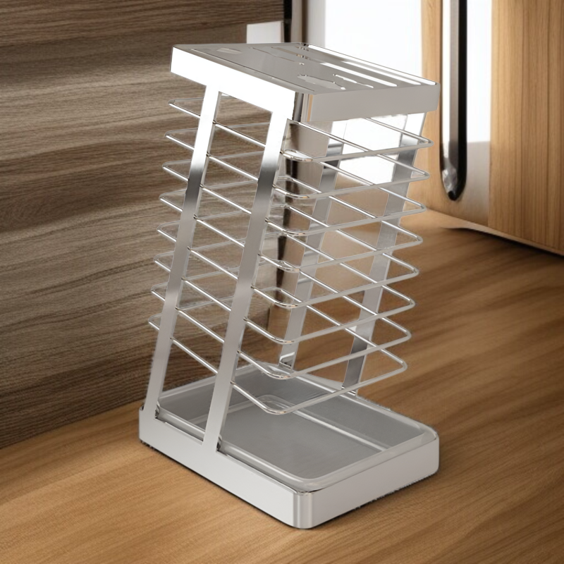 304ステンレススチール製キッチンナイフラックキッチンナイフラック収納ラック家庭用排水カウンタートップ野菜ナイフホルダー収納ラック