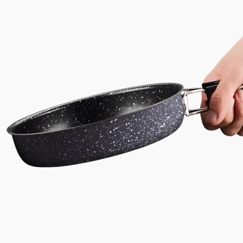 아웃도어 캠핑 라지 접이식 논스틱 후라이팬 맥반석 볶음팬