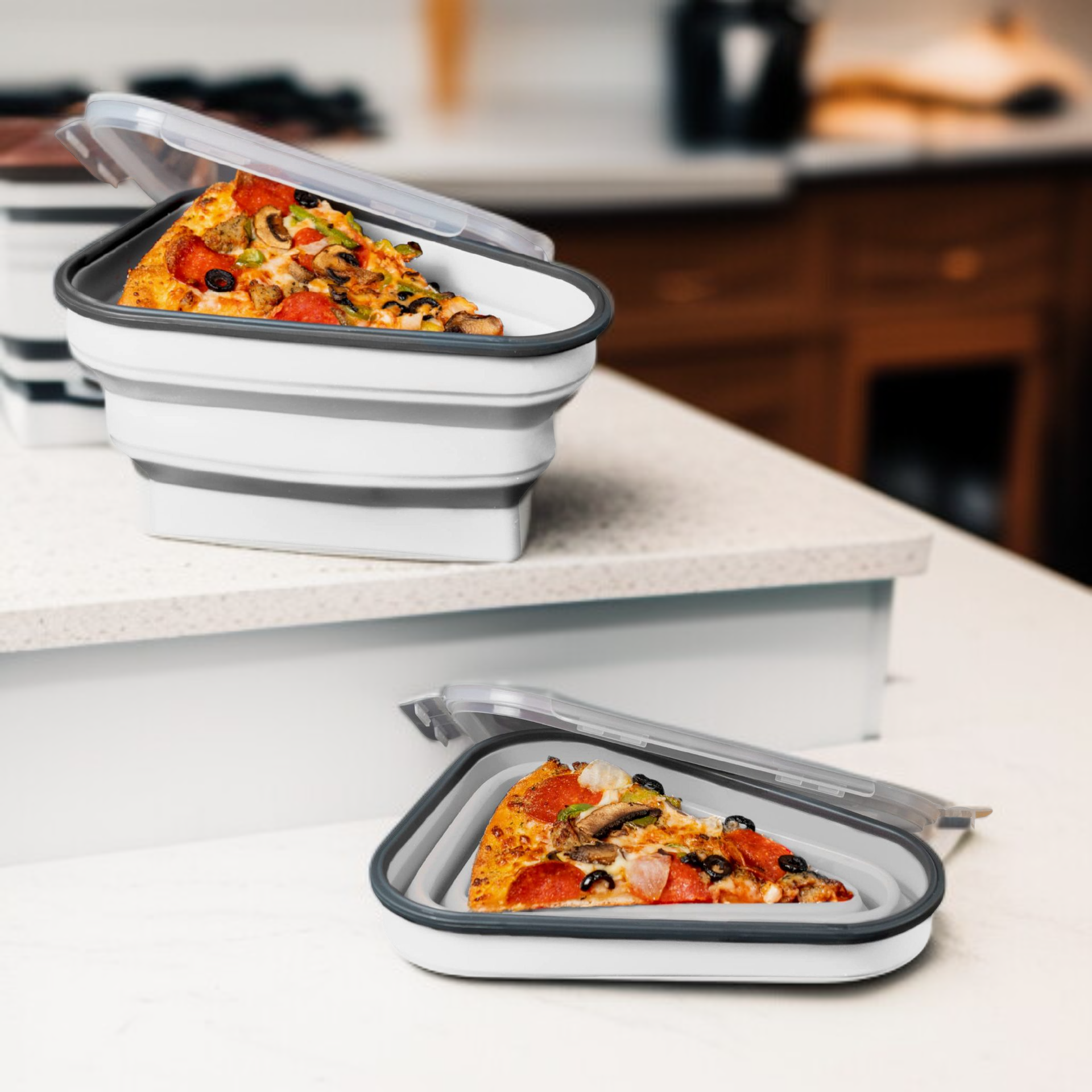 Silikon-Pizzabox für unterwegs und zu Hause