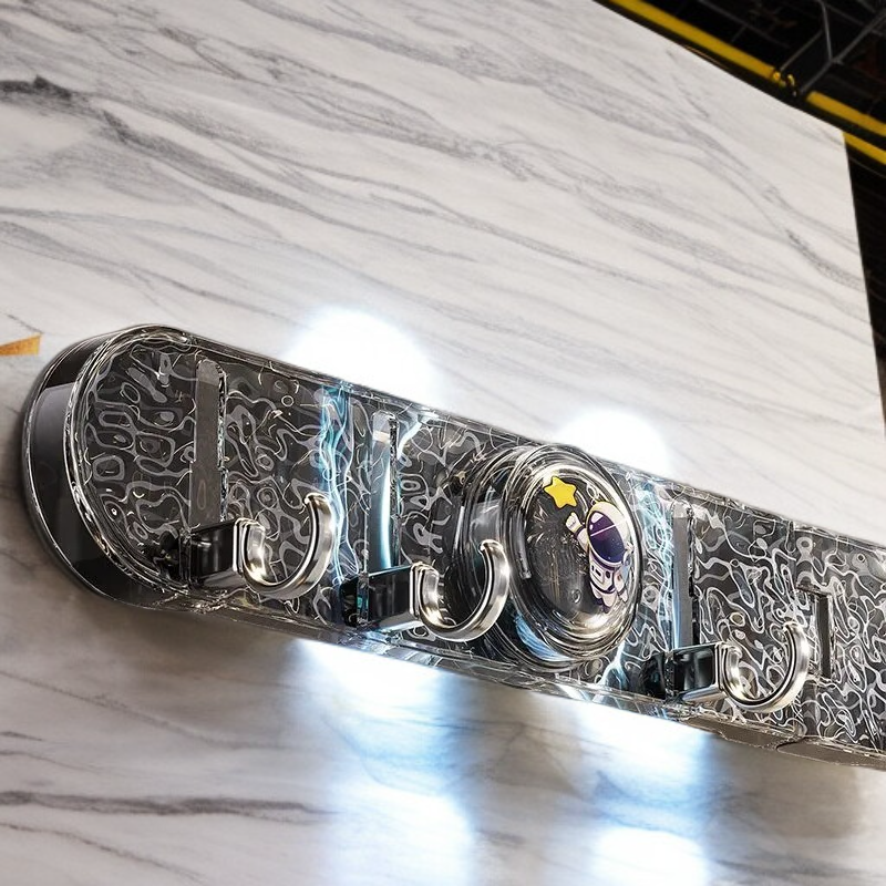 Bathroom suction cup corner row hook