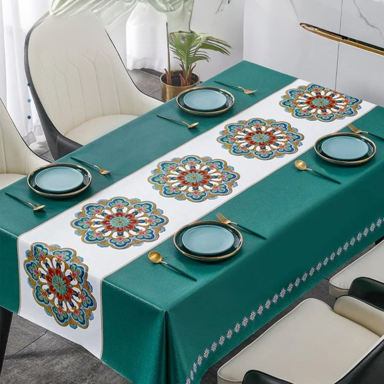 精緻刺繡花卉桌布