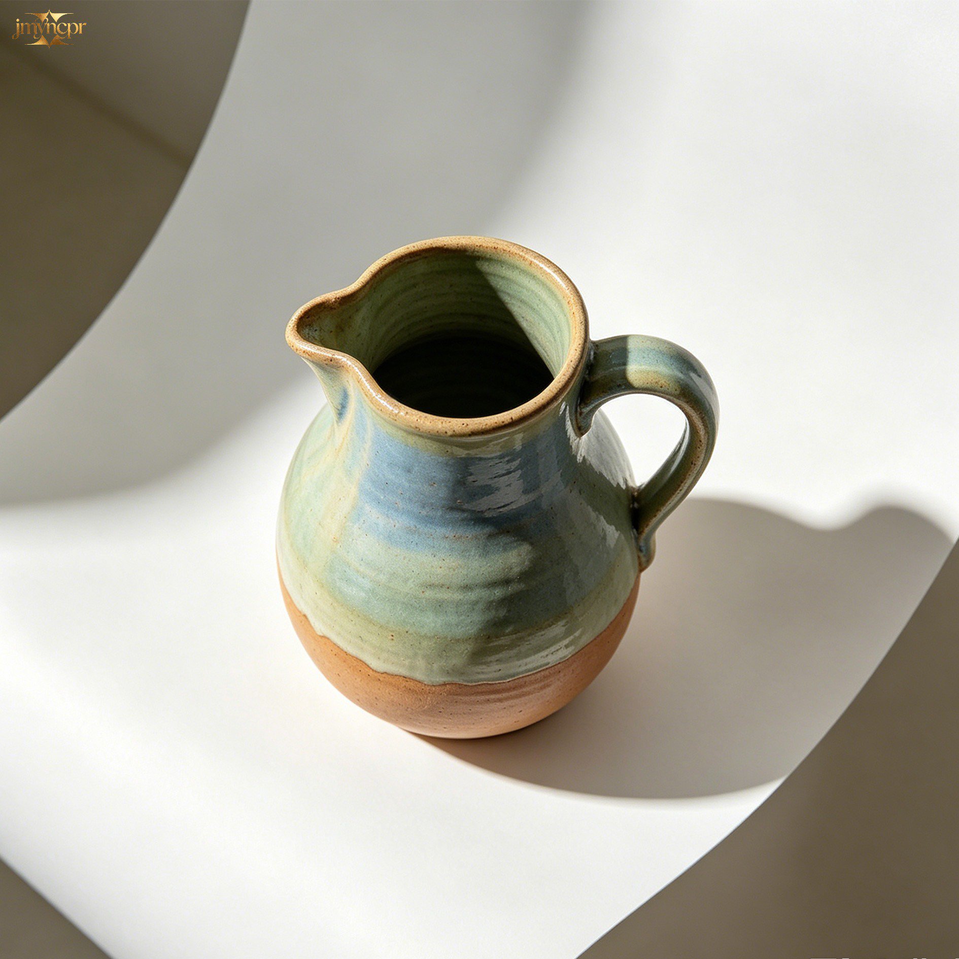 Handmade coarse pottery water pitchers set of 3