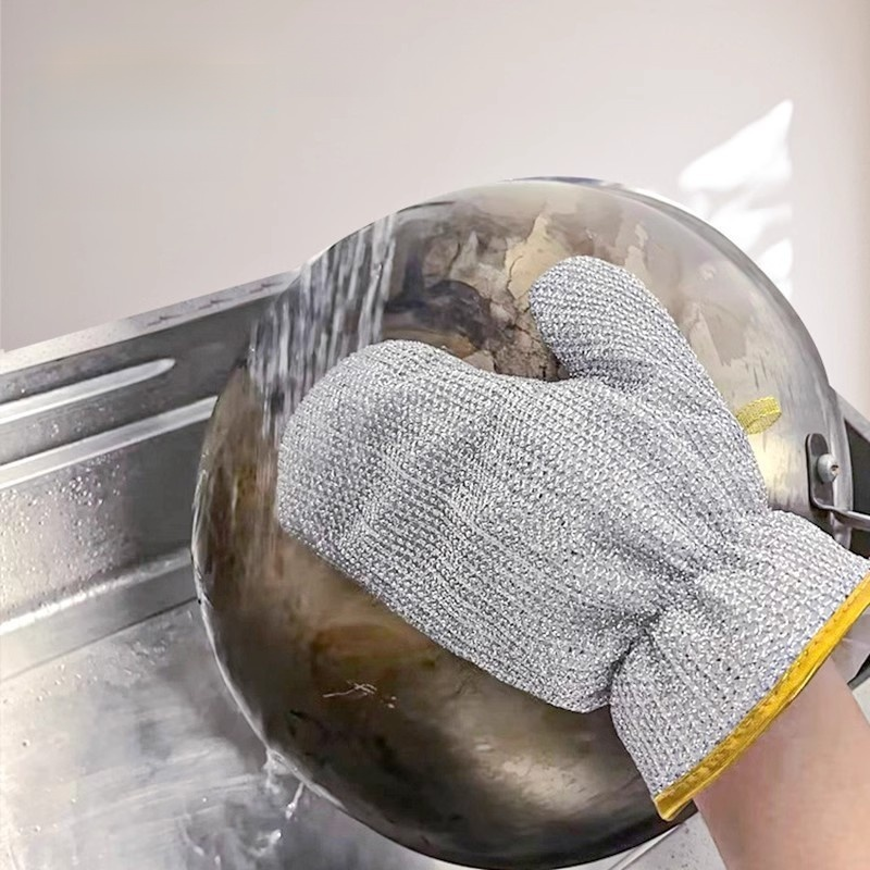 Guantes para lavar platos con hilo de plata