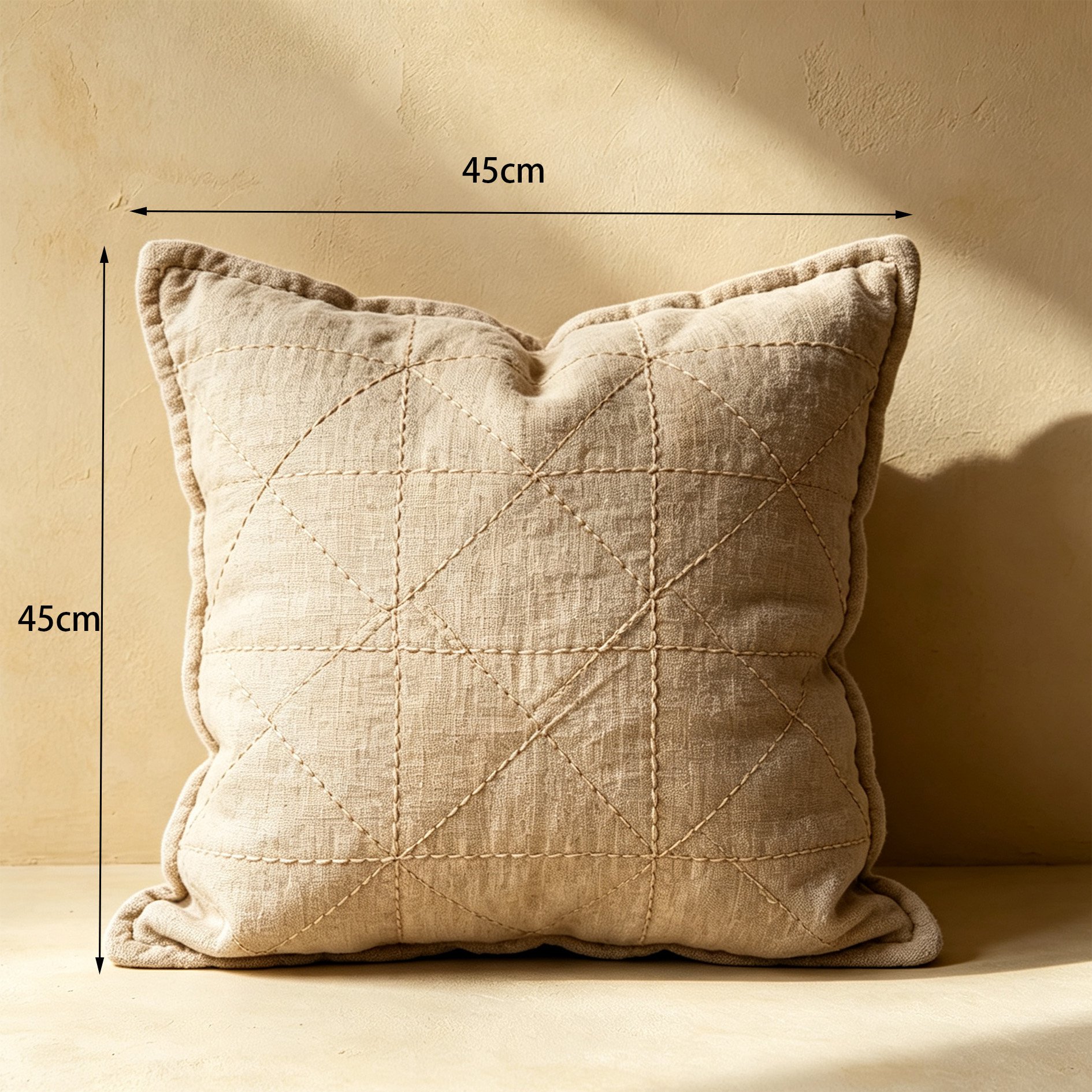 Soft and comfy linen pillow set with quilted design