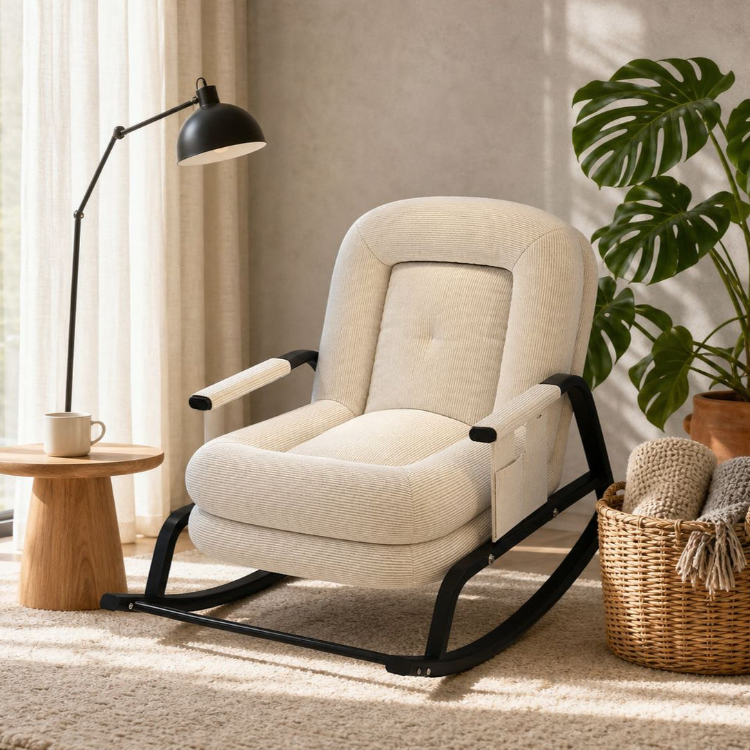 Internet celebrity rocking chair home lazy chair comfortable reclining single rocking chair balcony 
