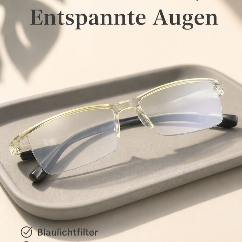 Ruige Smart-Zoom Lesebrille Gelb Klein, Blaulichtschutz, Upgrade mit Federbügeln