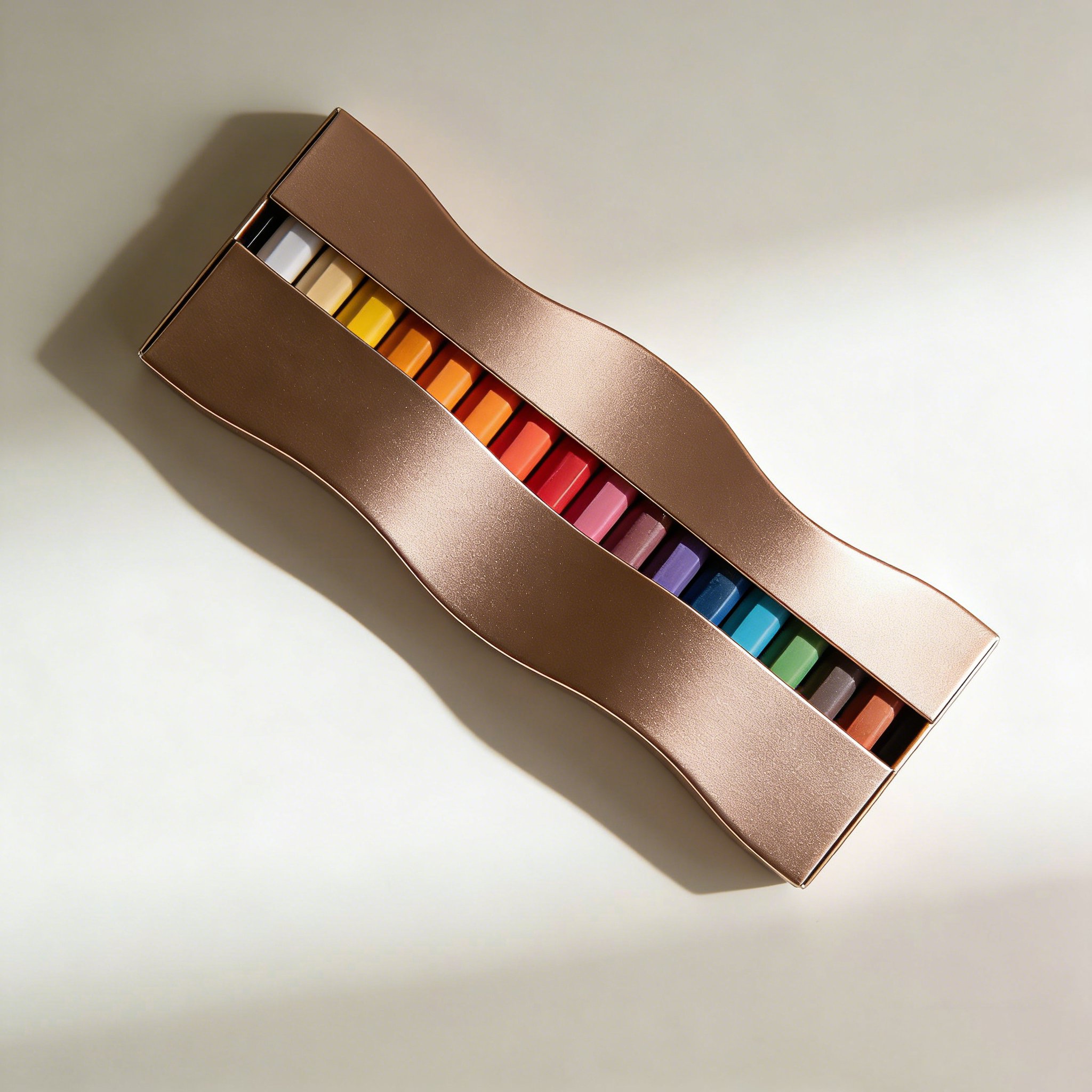 子供が16色クレヨンでお絵かきをしている様子