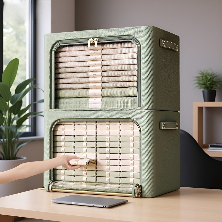 침대 밑 옷 보관함 활용 예시