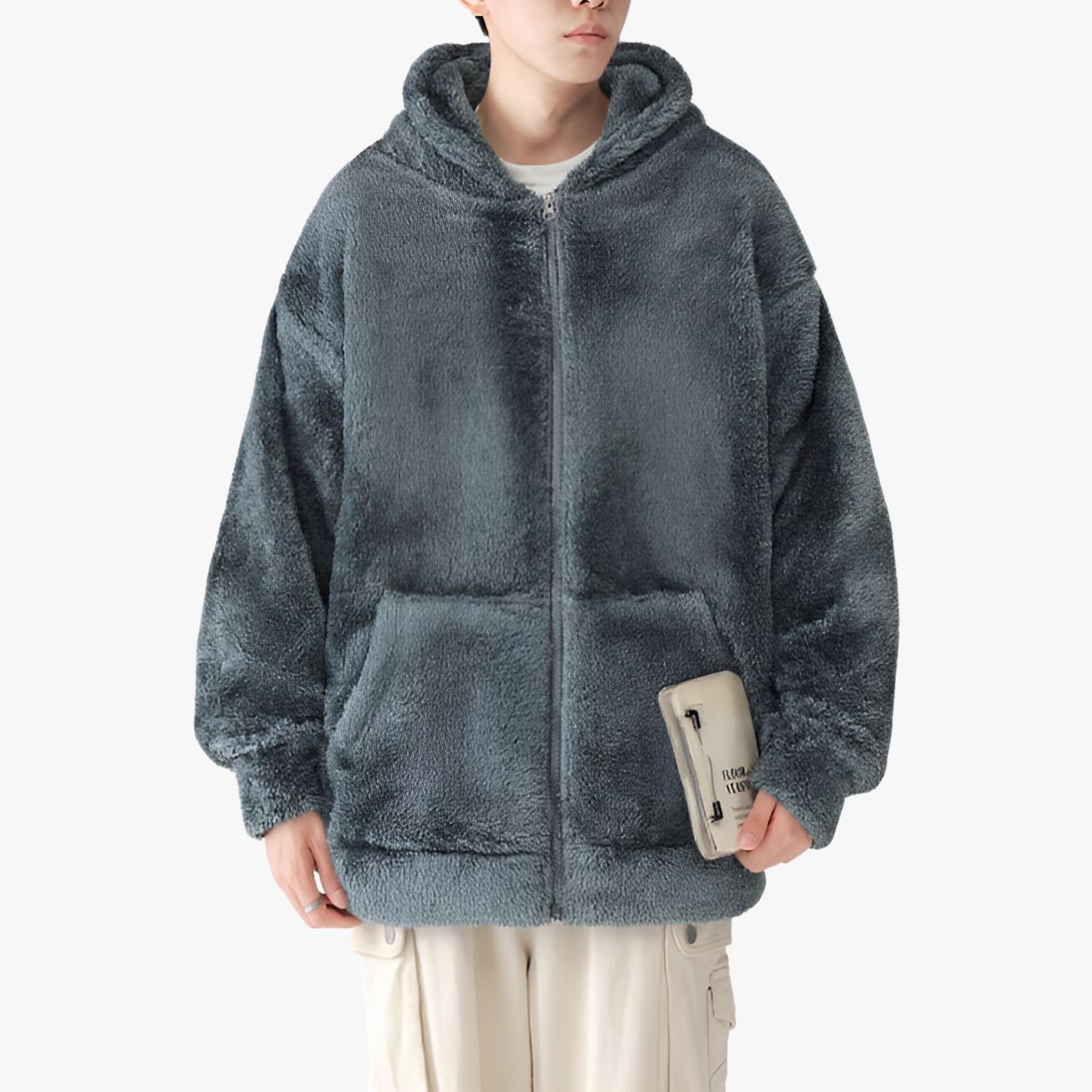 IZEXX秋冬厚手フリースパーカーセット メンズ防寒カジュアル