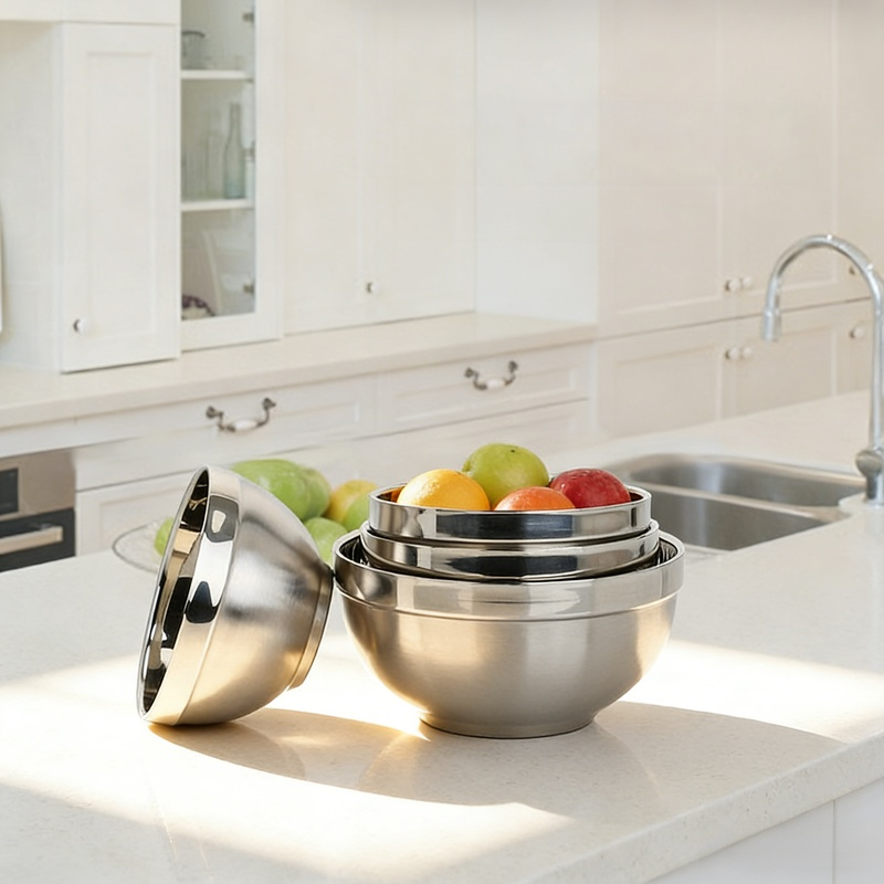 Edelstahl-Schale mit Lilien-Design Mattiert