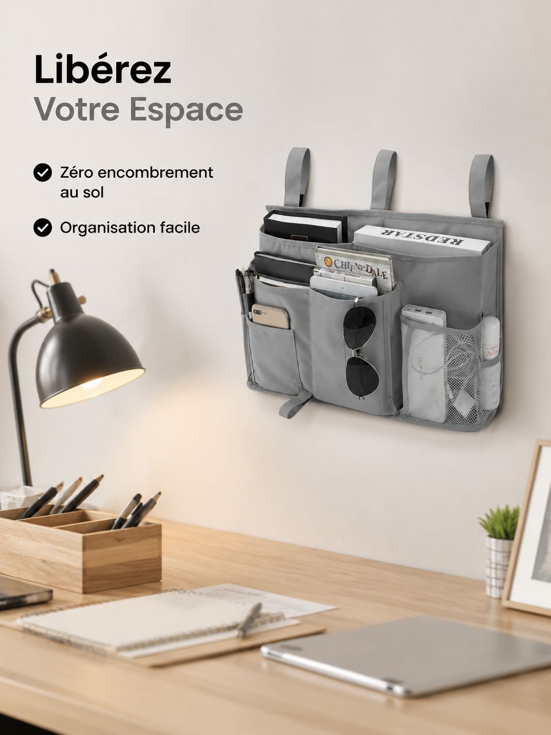 Panier de rangement suspendu mural à plusieurs couches