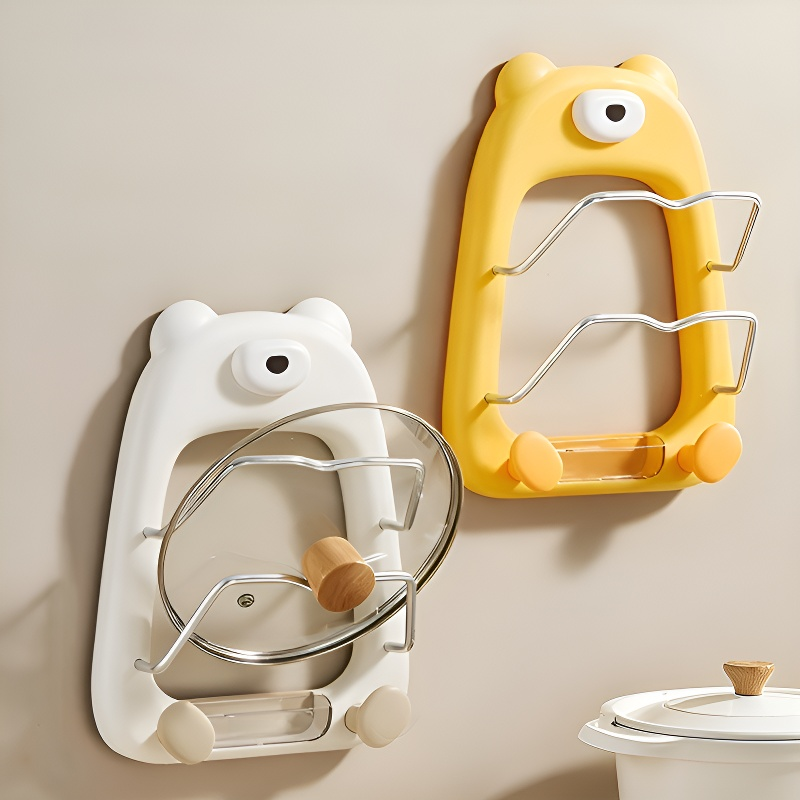 Soporte de tapas de ollas con ventosa para almacenamiento multicapa en el hogar