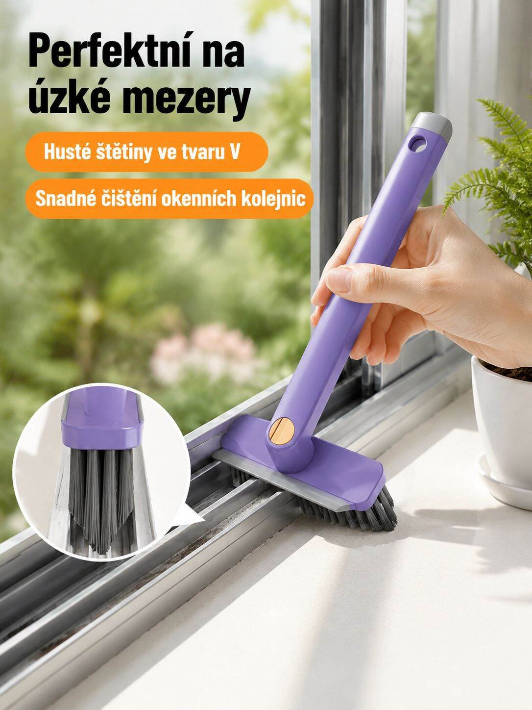 Multifunkční čisticí kartáč na spáry do koupelny