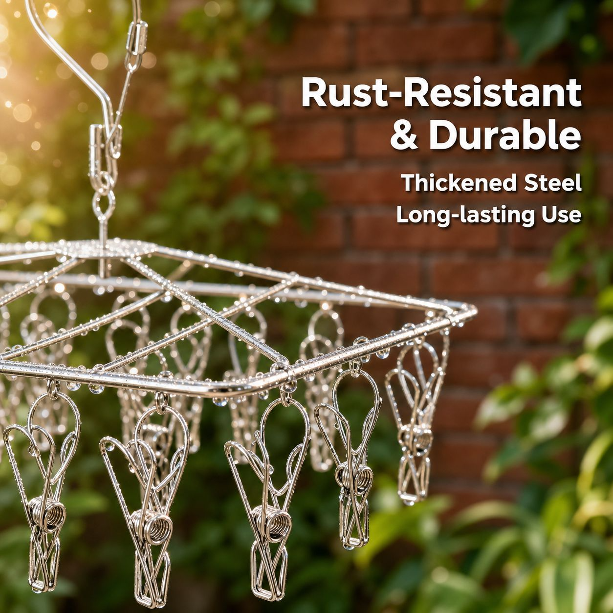 Stainless Steel Square Clothes Drying Rack Clips