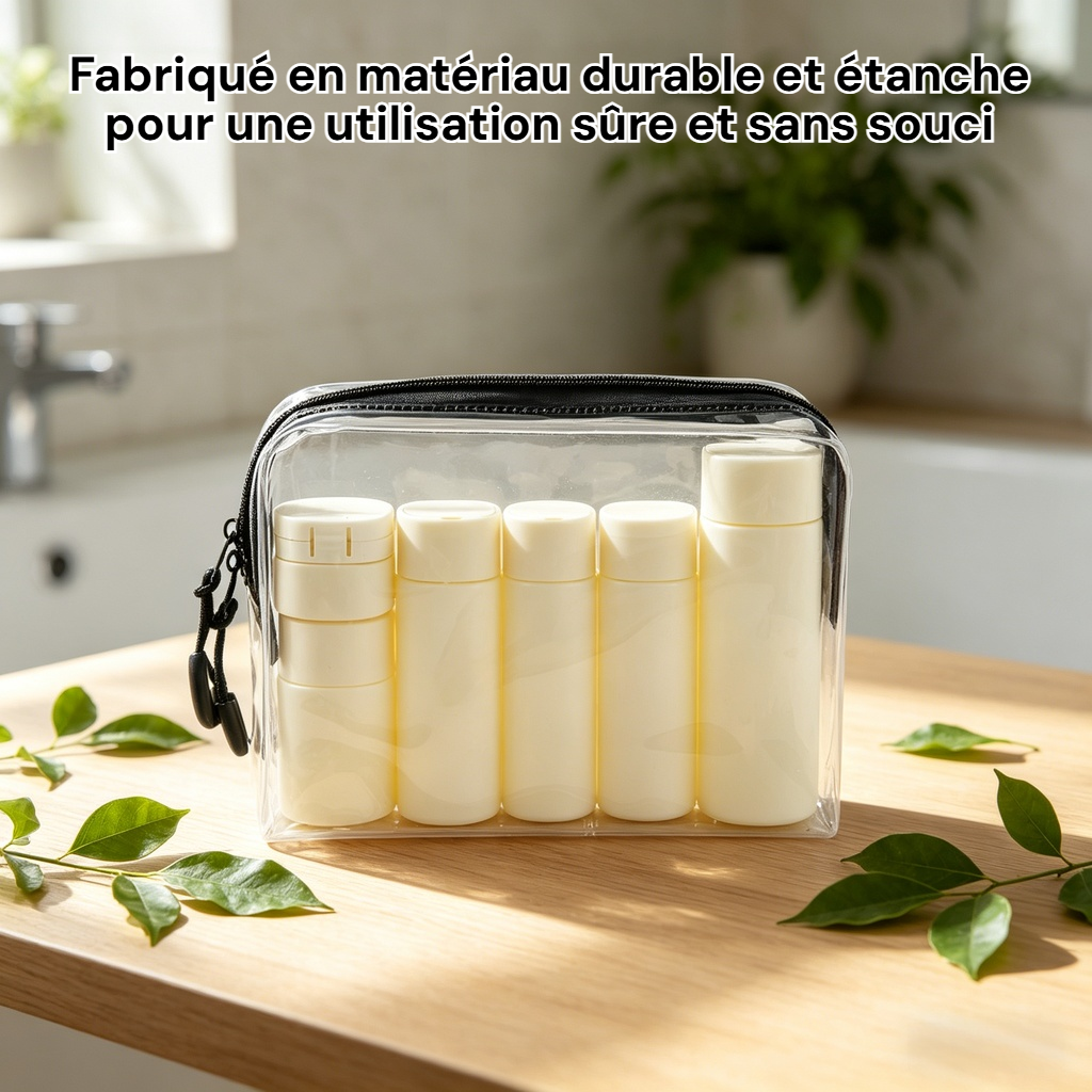 Ensemble de 5 flacons de voyage indispensables