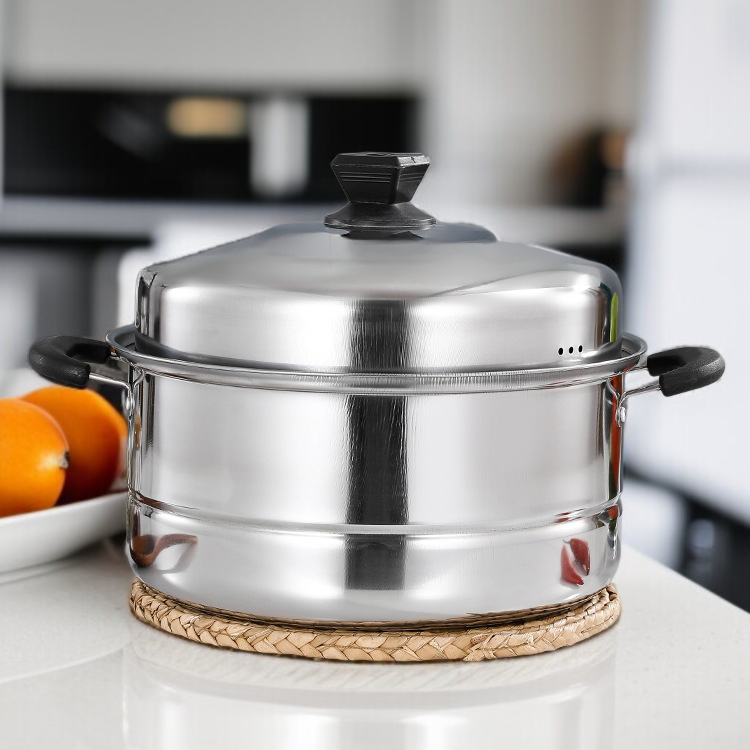 Three-Tier Stainless Steel Steaming Pot