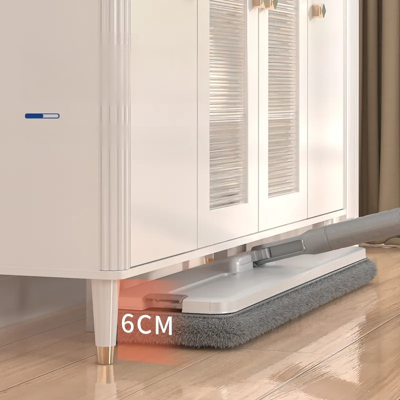 家庭用フラットモップ ウェット＆ドライ 極太ハンドフリーモップ