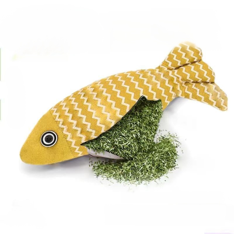 Cat toy striped simulation fish pet