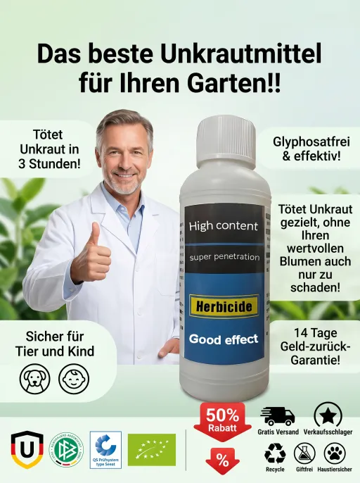 【100 Prozent Glyphosatfre】Hohenheim Forschungs-Bio-Unkrautvernichter✨Ein Jahr Schutz vor Unkraut✨