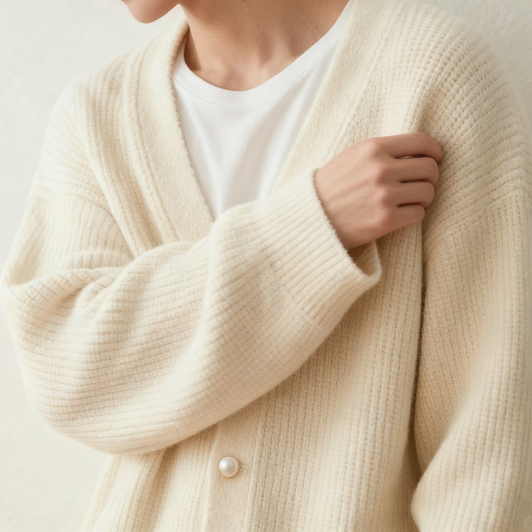 진주 버튼 가디건 자켓