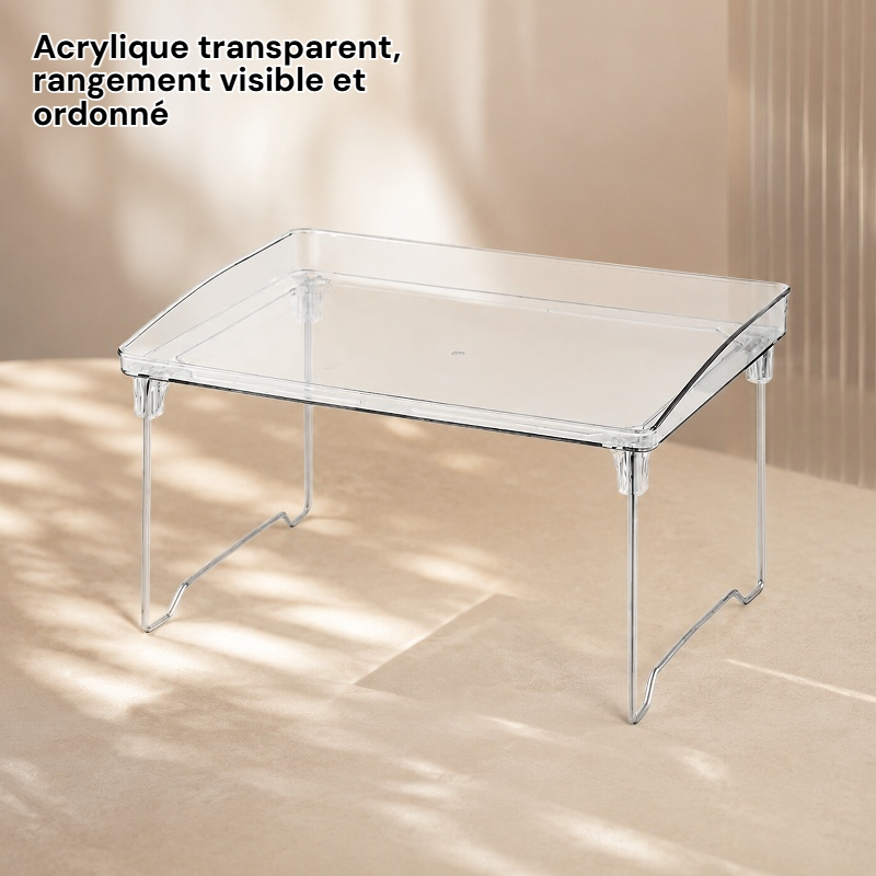 Support de rangement en acrylique pour tasses, étagère de bureau pliable à plusieurs niveaux