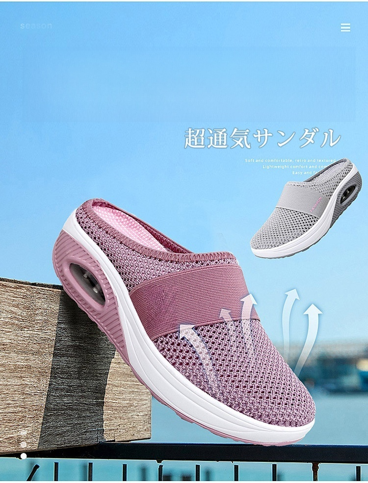 厚底サンダルのソール部分拡大写真