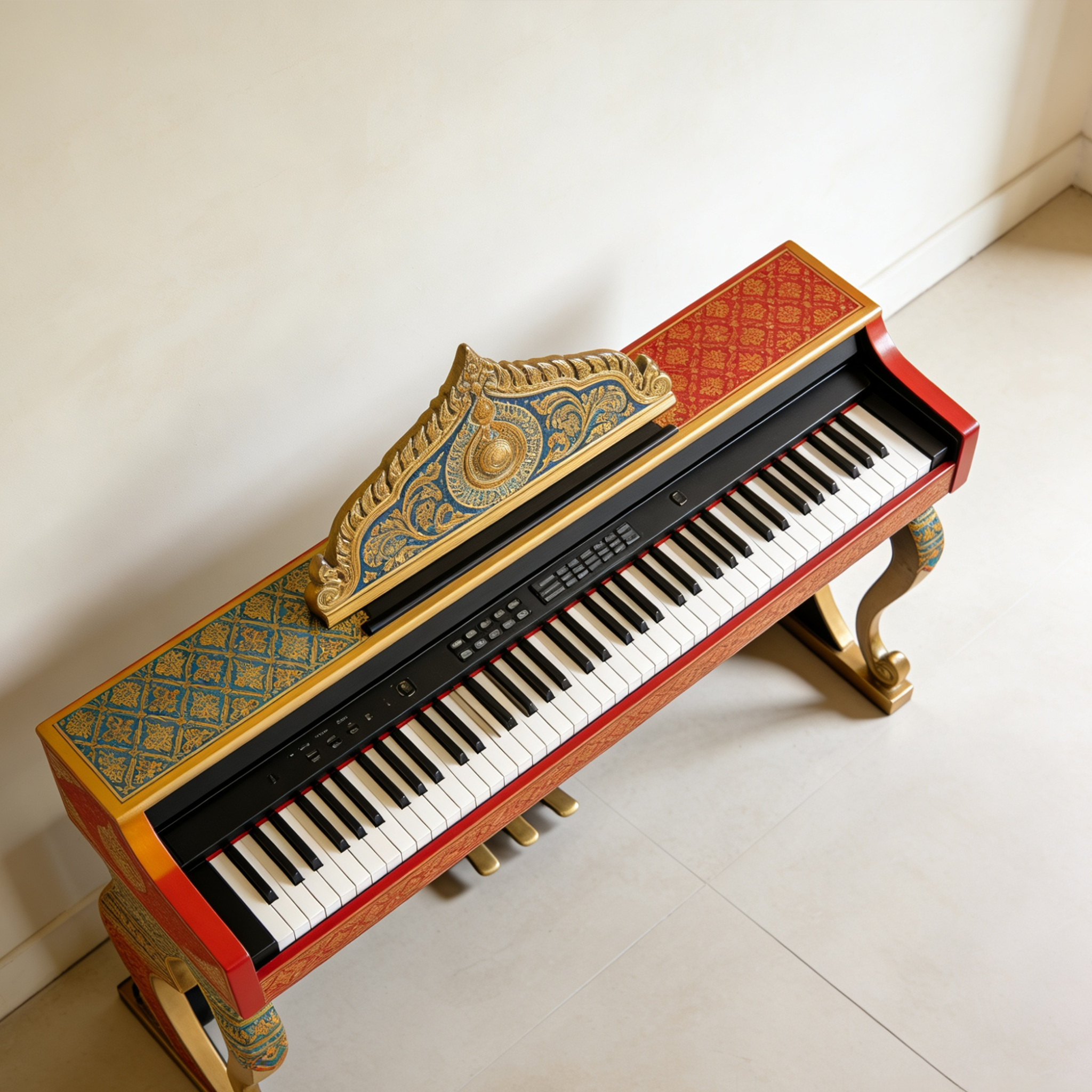 เปียโนโครงไม้สไตล์วินเทจ