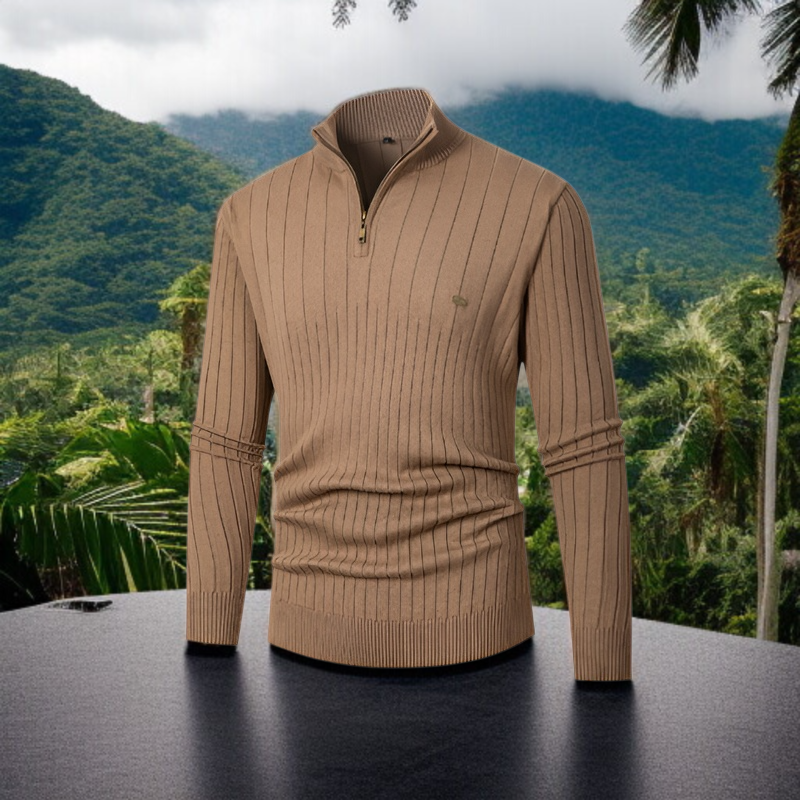 남자 반폴라니트 폴라지퍼 긴팔 솔리드 풀오버 남자 반폴라니트 세트