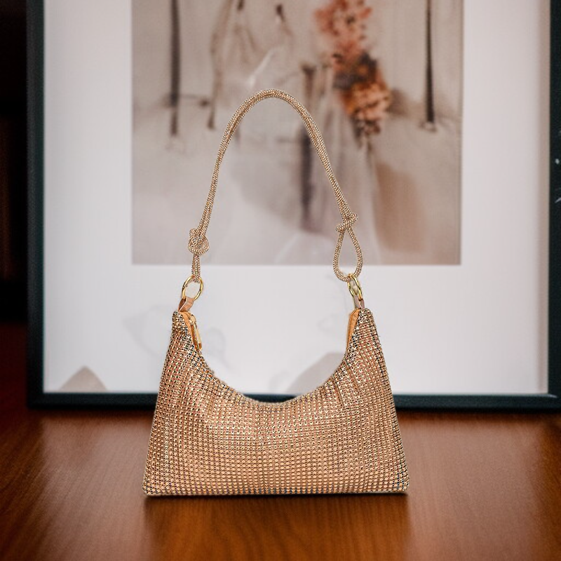 Trendy Women's Shoulder and Handbag with Rhinestones