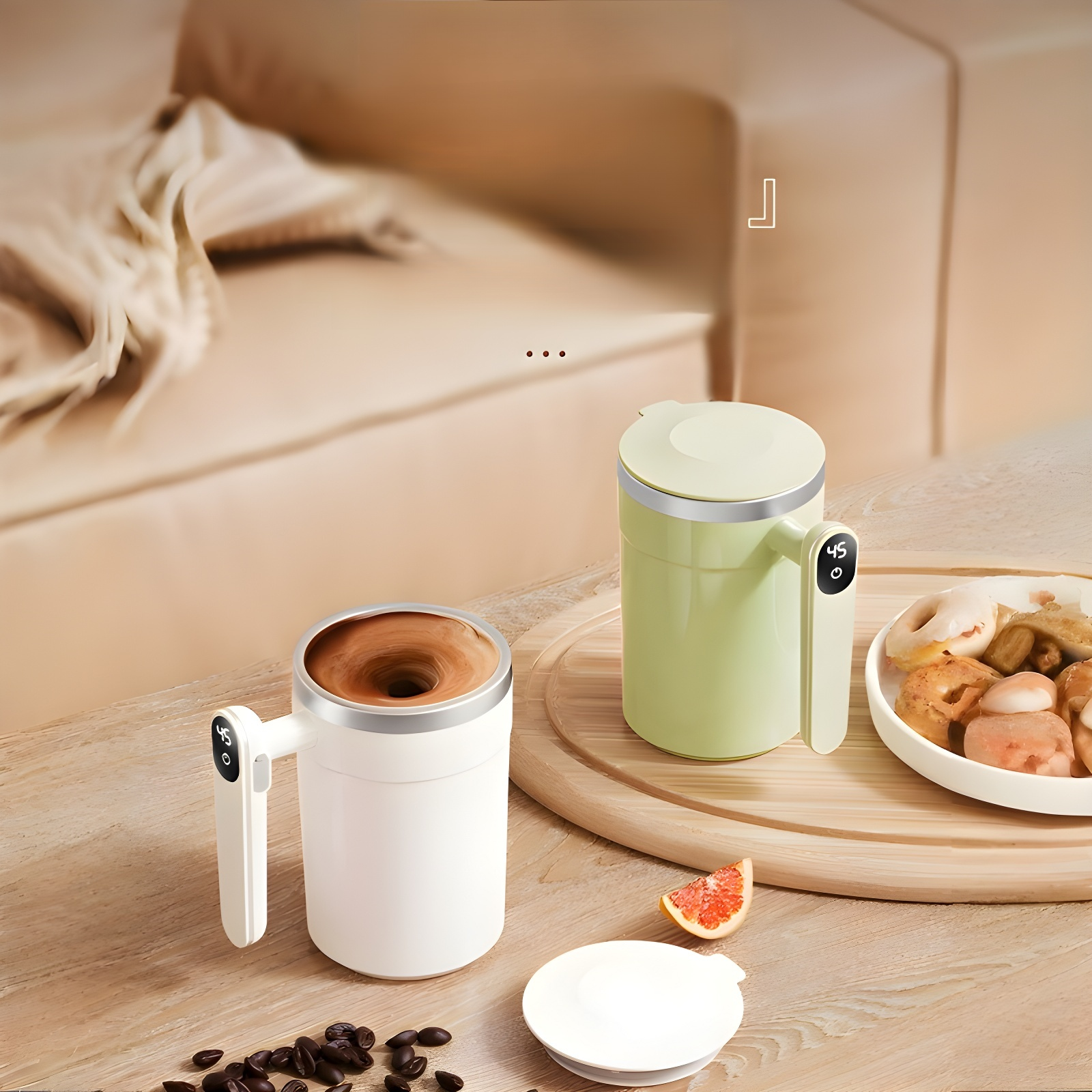 電気ケトル ポータブル マグカップ 一人暮らし 電気ポット トラベルケトル 煮込みポット 電動コーヒーミキサー 自動ミキサー ミルクコーヒー 自動コーヒーカップ コーヒーカップ 電気ケトル 小型