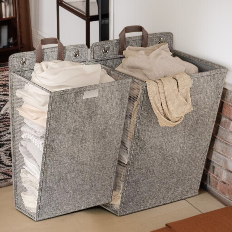 비주얼 대용량 접이식 세탁 바구니 다용도 가정용 더러운 옷 바구니 벽걸이 접이식 수납 바구니