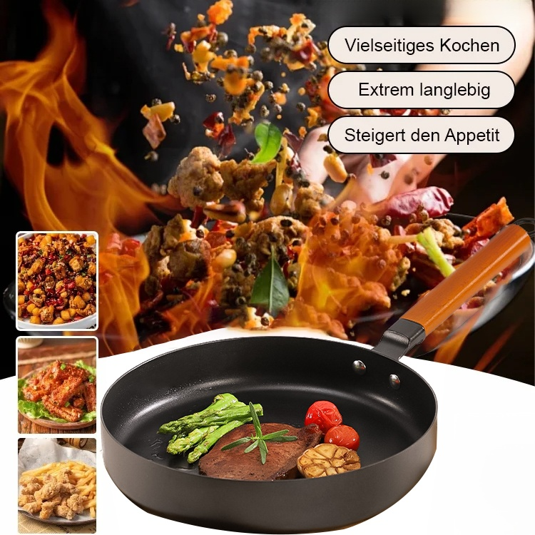 Bratpfanne aus nitriertem Feineisen ohne Beschichtung, hochpräzise