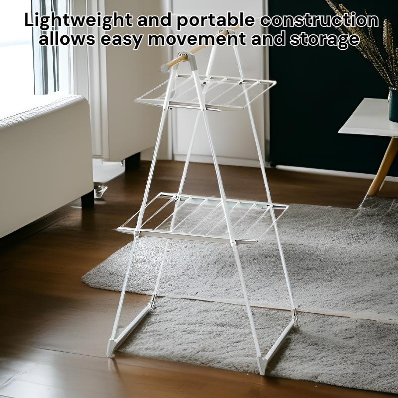 Hansem Portable Wood Pattern Laundry Rack